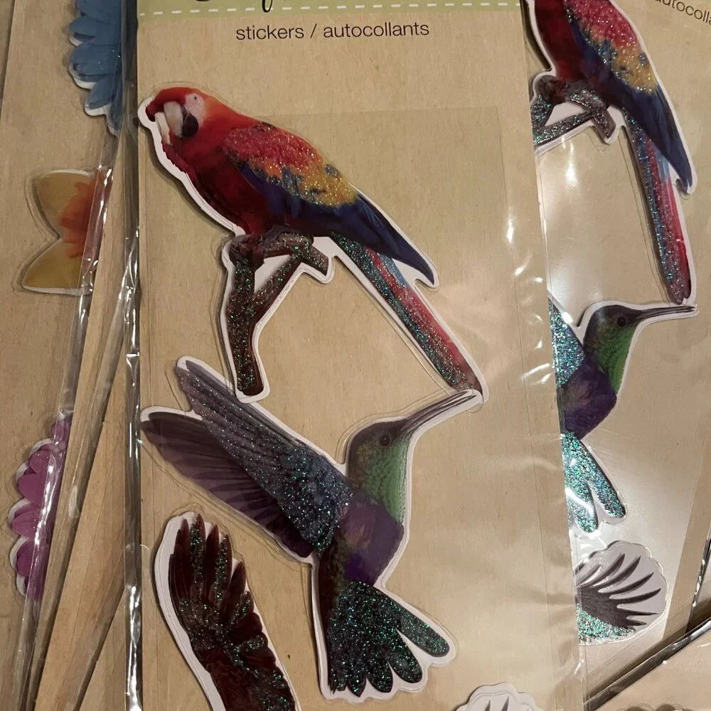 Mixed Bird & Flower Foam Stickers 10 Packs Home‎ Décor DIY Projects NEW